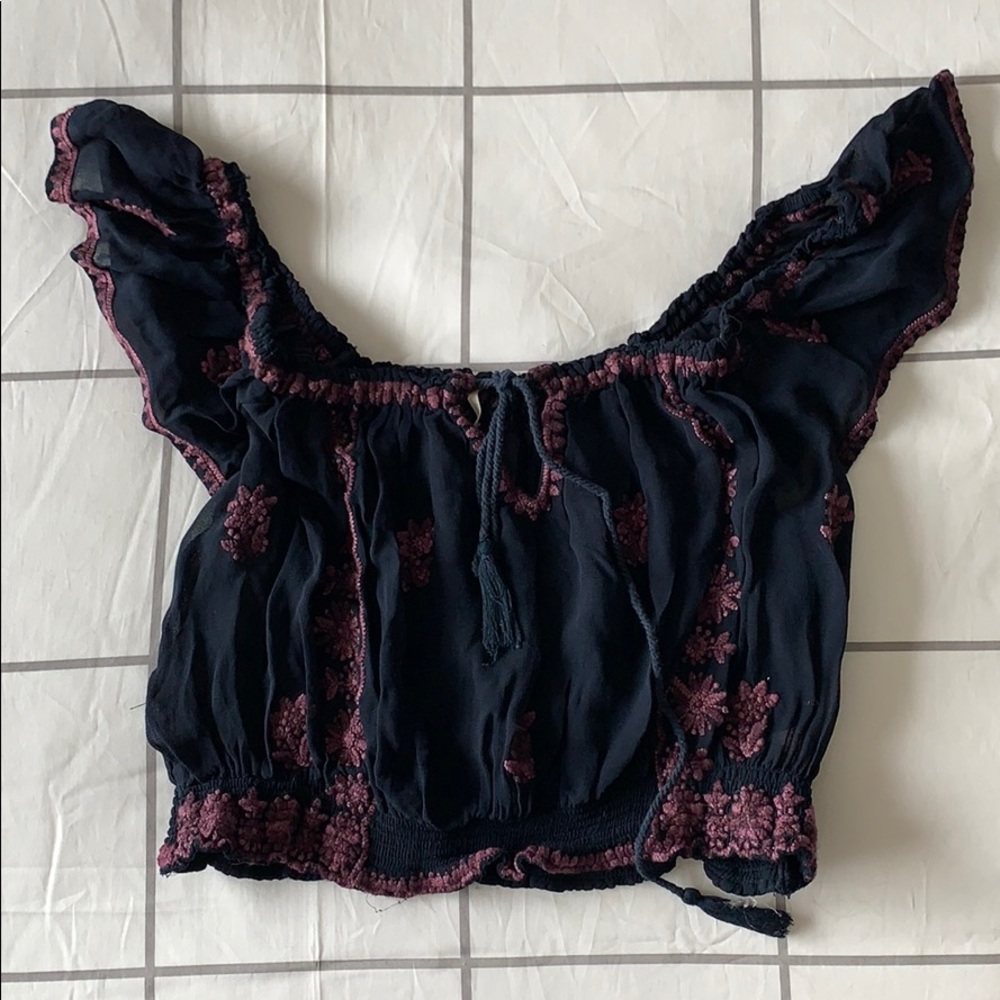 FP Sheer Boho Crop Top